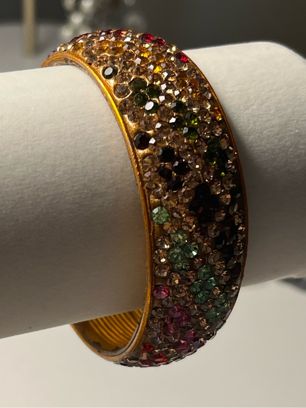Multi Color Rhinestone Bangle Size 2.2 - Picture 4 of 5